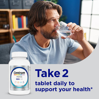 Centrum Minis Silver Multivitamin for Men 50 Plus, Multivitamin/Multimineral Supplement, Vitamin D3, B-Vitamins and Zinc, Non-GMO Ingredients, Supports Memory