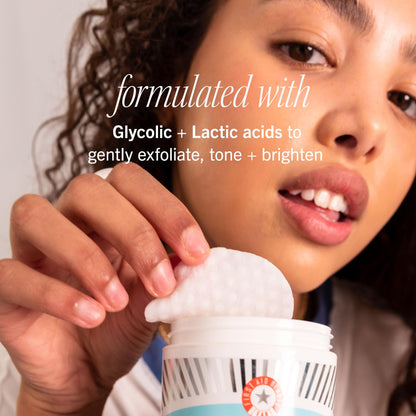 First Aid Beauty - Facial Radiance Pads with Glycolic & Lactic Acids, Daily Exfoliating Pads with AHA, Visibly Smaller Pores, Help Tone & Brighten Skin, One-Step Makeup Prep, Compostable, 28 First Aid BeautyBuy Supplements Australia