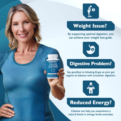 Happee Colon Cleanser & Detox for Weight Loss - 15 Day Colon Cleanse Pills & Gut Support Probiotics Women Men