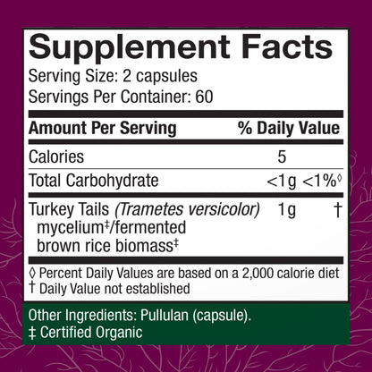 Host Defense Turkey Tail Capsules - Digestive Health & Immune Response Support Supplement - Mushroom Supplement for Gastrointestinal