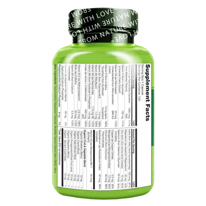 NATURELO Mens Multivitamins - One Daily Multivitamin for Men with Vitamins, Minerals & Organic Whole Foods, Boost Energy & Health