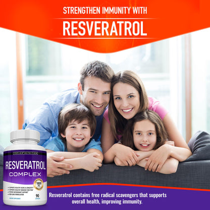 Resveratrol Supplement 1800 mg Antioxidant Complex - Highly Potent Natural Trans-Resveratrol Pills for Healthy Aging, Overall Health Support, Immune System