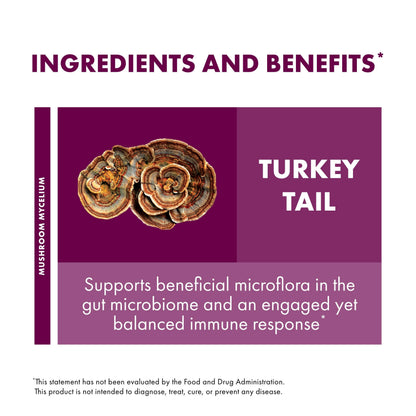 Host Defense Turkey Tail Capsules - Digestive Health & Immune Response Support Supplement - Mushroom Supplement for Gastrointestinal