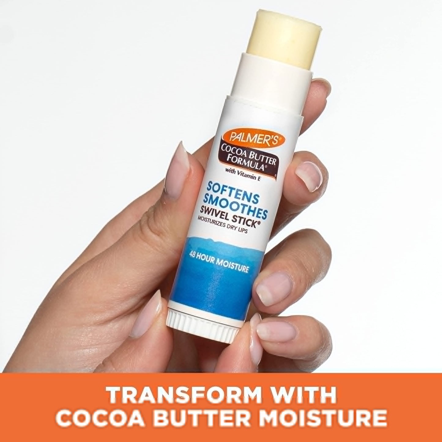 Palmer's Cocoa Butter Formula Moisturizing Swivel Stick with Vitamin E, Lip Balm for Valentine's Day, Face & Body Moisturizer Stick