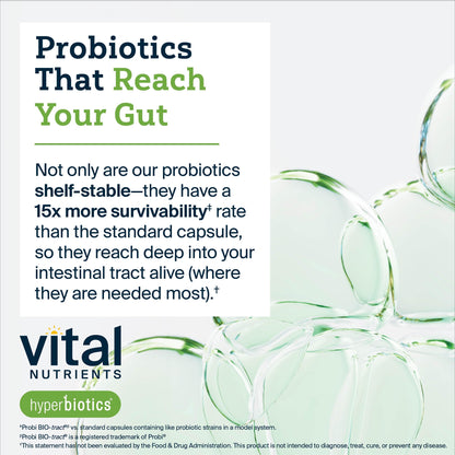 Hyperbiotics Vital Nutrients Prebiotic and Probiotic for Women and Men | 60 Billion CFU | Pre and Probiotics Supports Digestive Health, Constipation, Diarrhea,