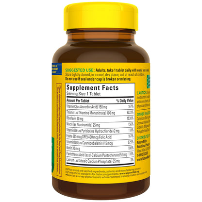 Nature Made Super B Complex with Vitamin C & Folic Acid, B Complex Vitamins for Women and Men, Dietary Supplement