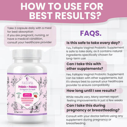 Vaginal Probiotics for Women with Prebiotics Cranberry D Mannose Digestive Enzymes & Hibiscus 34 Strains 100 Billion CFU Feminine Care Supplement for Gut Urinary Health and pH Balance Support