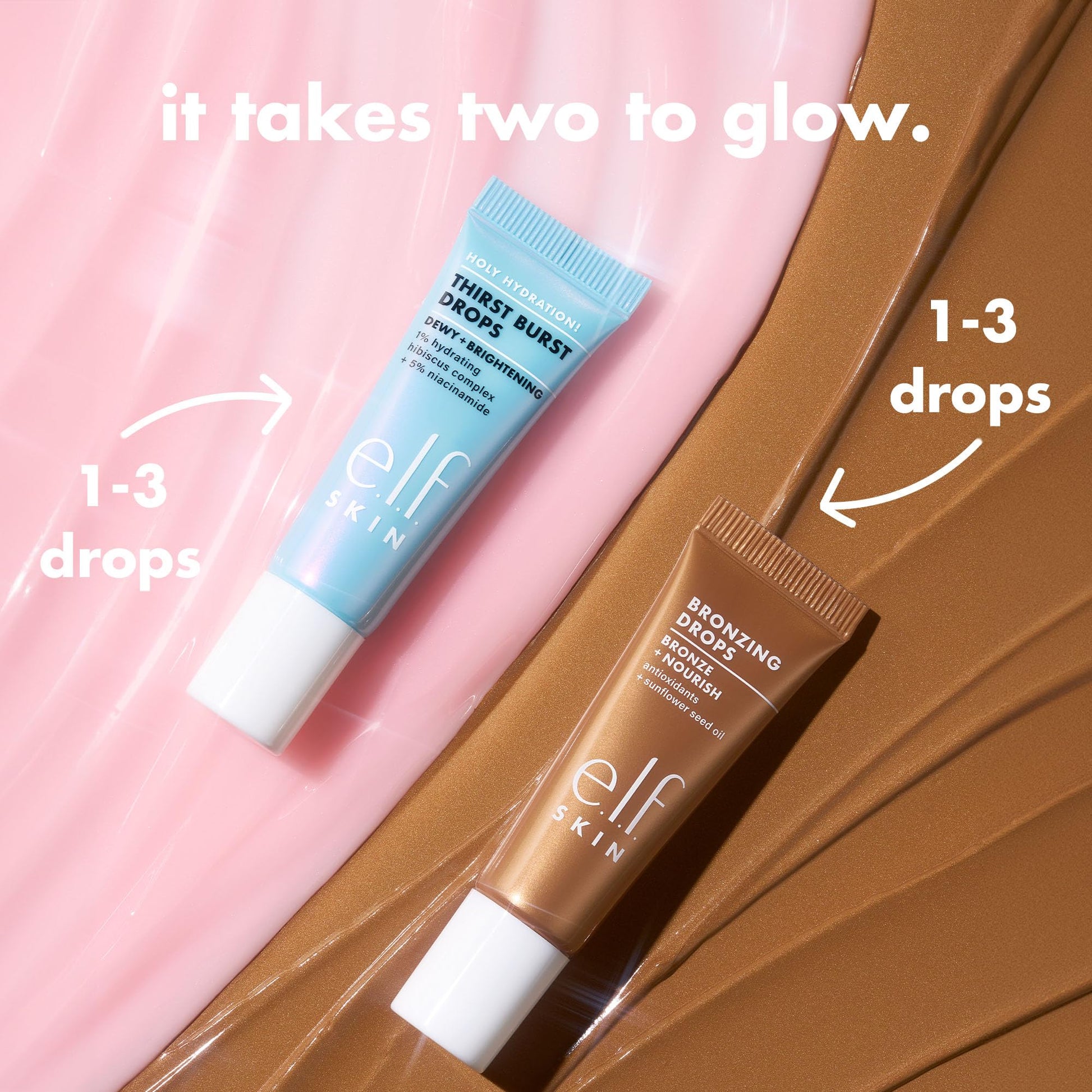 e.l.f. SKIN The Hottest Drops Duo, Holy Hydration! Thirst Burst & Bronzing Skincare Set, For A Dewy, Sun-Kissed Look, Vegan & Cruelty-Free e.l.f.Buy Supplements Australia
