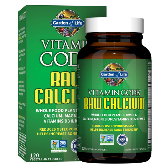 Garden of Life Raw Calcium Supplement for Women and Men - Vitamin Code Made from Whole Foods with Magnesium, K2, Vitamin D3 and Vitamin C plus Probiotics for Digestion, 120 Capsules Garden of Life buy supplements Au