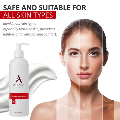 Alpha Skin Care Revitalizing Body Lotion, 12% Glycolic AHA, Simple & Effective Daily Moisturizer with Alpha Hydroxy Acid