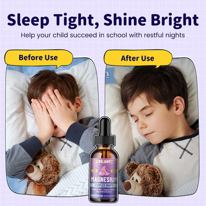 Kids Magnesium Liquid Drops-Magnesium Glycinate Liquid for Kids Supplement-w/L-theanine, Omega-3, Vitamin B6, D3 - for Sleep, Relaxation, Brain, Bones