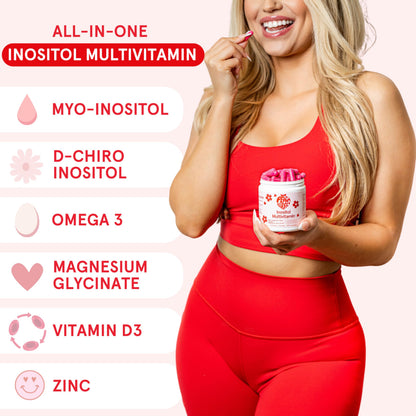 Peach Perfect Inositol Multivitamin – Myo-Inositol & D-Chiro 40:1 Blend, Omega-3, Vitamin D3, Magnesium, Zinc – Supports Women’s Health, Mood, Energy, Supplement – 30 SVG Peach Perfect buy supplements Au