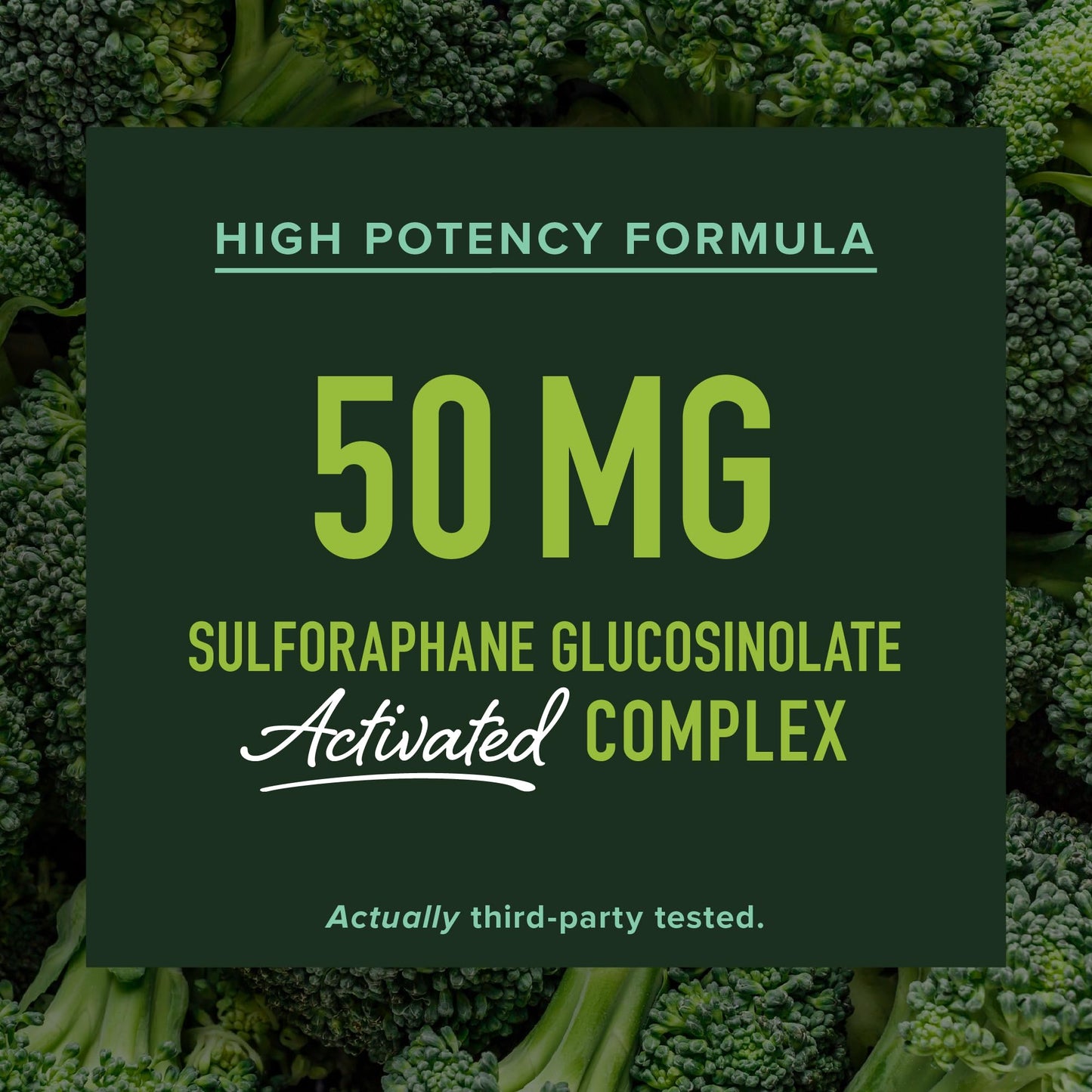 50MG Sulforaphane Supplement from Broccoli Sprouts | NRF2 Activation, Cellular Health & Immune Support | Glucoraphanin, Myrosinase & Antioxidants | Third-Party Tested