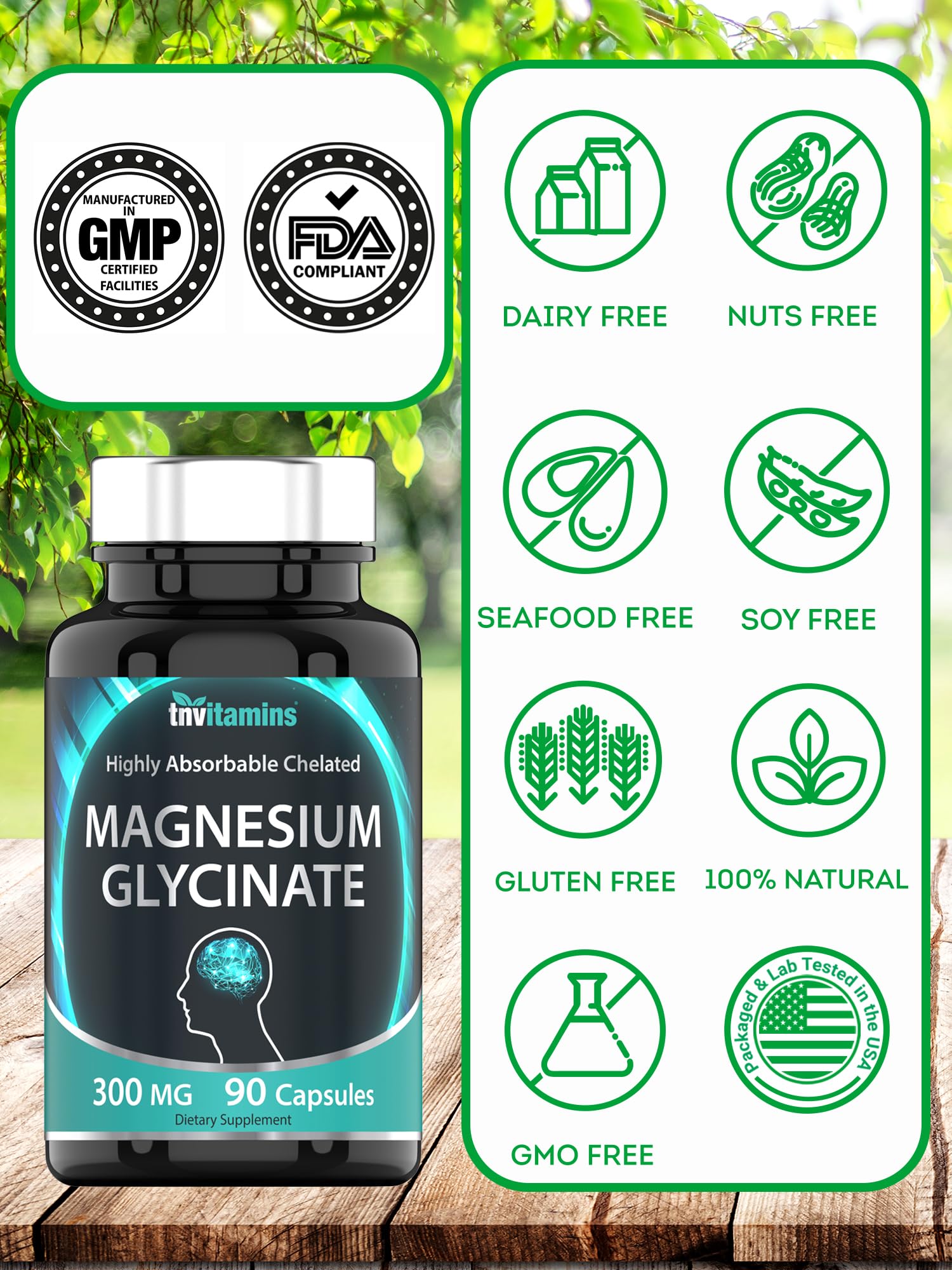 tnvitamins Magnesium Glycinate 300mg, 90 Capsules | High Absorption Chelated Magnesium for Sleep, Calm & Muscle Support* | Non-GMO, Gentle, Non-Laxative | TNVitamins tnvitaminsBuy Supplements Australia