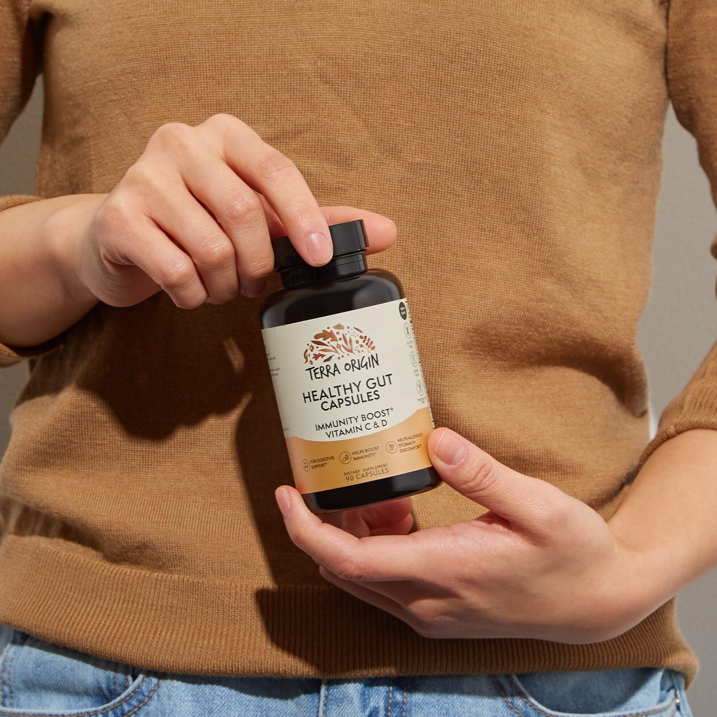 TERRA ORIGIN Healthy Gut Capsules with Immunity Boost | 90 Capsules | Non GMO, Gluten Free, Dairy Free | Digestive Support for Men and Women TERRA ORIGINBuy Supplements Australia