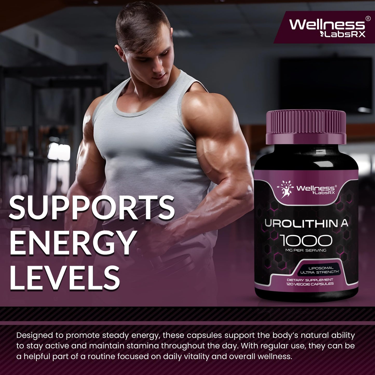 Urolithin A Supplement Capsules 1,000mg (98.9% Pure) – Advanced Urolithin A+ Formula for Cellular Renewal & Mitochondrial Support