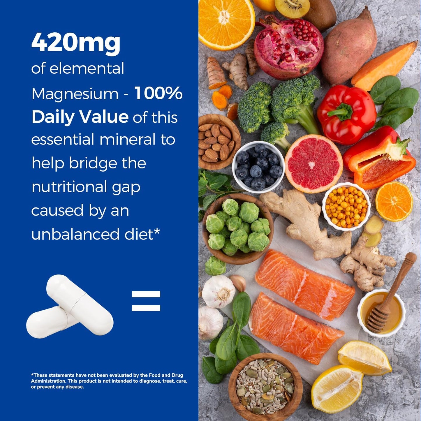 Vitalibre 10 in 1 Magnesium Complex, 420mg Elemental Magnesium | Ultra Strength, Max Absorption | Chelated Magnesium Supplement for Nerves, Bone & Heart Health | Non-GMO, 120 Vegan Capsules VitalibreBuy Supplements Australia