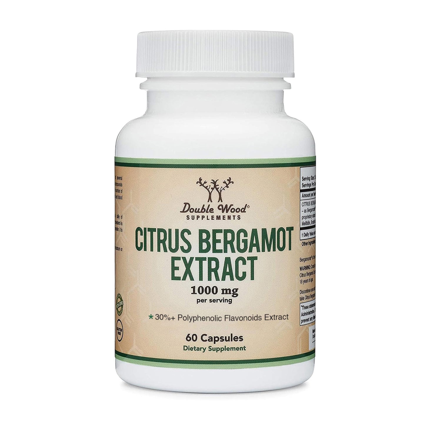 Citrus Bergamot Supplement, 1000mg, 60 Capsules - Supports Healthy Cholesterol & Triglyceride Levels - 1,000mg Servings