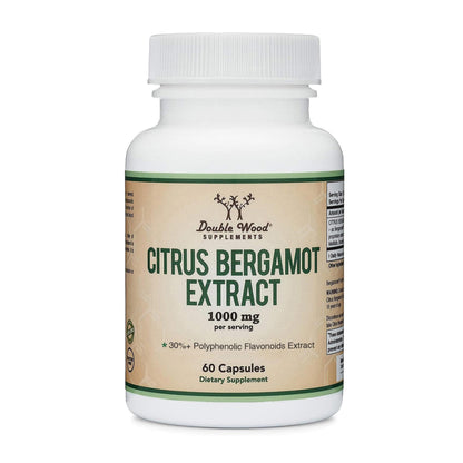 Citrus Bergamot Supplement, 1000mg, 60 Capsules - Supports Healthy Cholesterol & Triglyceride Levels - 1,000mg Servings