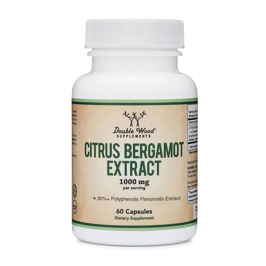 Citrus Bergamot Supplement, 1000mg, 60 Capsules - Supports Healthy Cholesterol & Triglyceride Levels - 1,000mg Servings