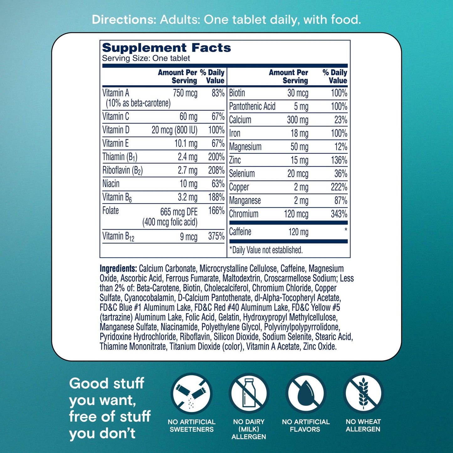 One A Day Women's Active Metabolism Daily Essential, Multivitamin for Women, Metabolism Support, Vitamins for Women with All 8 B-Vitamins
