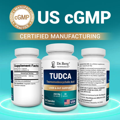 Dr. Berg TUDCA Supplement (Tauroursodeoxycholic Acid) - Powerful Formula for Liver Health, Bile Flow, Gallbladder Support, and Digestive Health* - 30 Capsules Dr. Berg NutritionalsBuy Supplements Australia