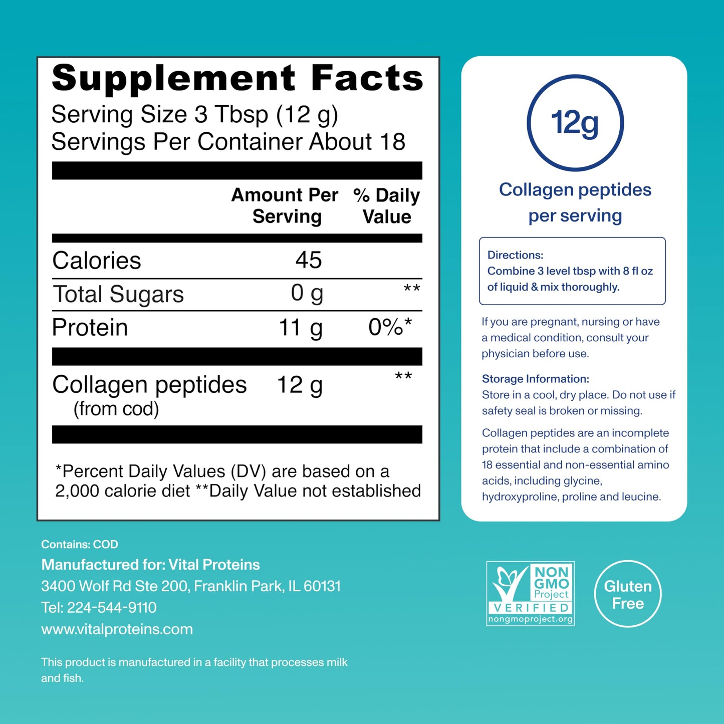 Vital Proteins Marine Collagen Peptides Powder Supplement for Skin Hair Nail Joint - Hydrolyzed Collagen - 12g per Serving - 7.8 oz Canister Vital Proteins buy supplements Au