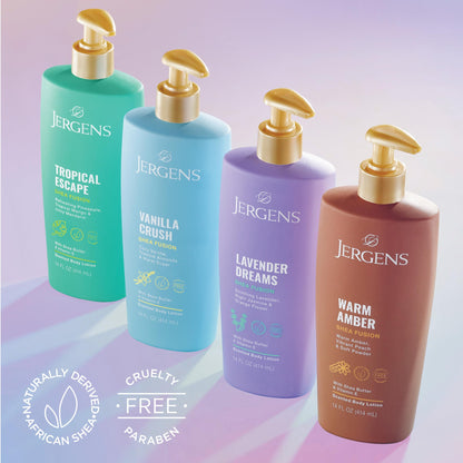 Jergens Shea Fusion Tropical Escape Body Lotion, Moisturizer with Shea Butter & Vitamin E, 14 Fl Oz