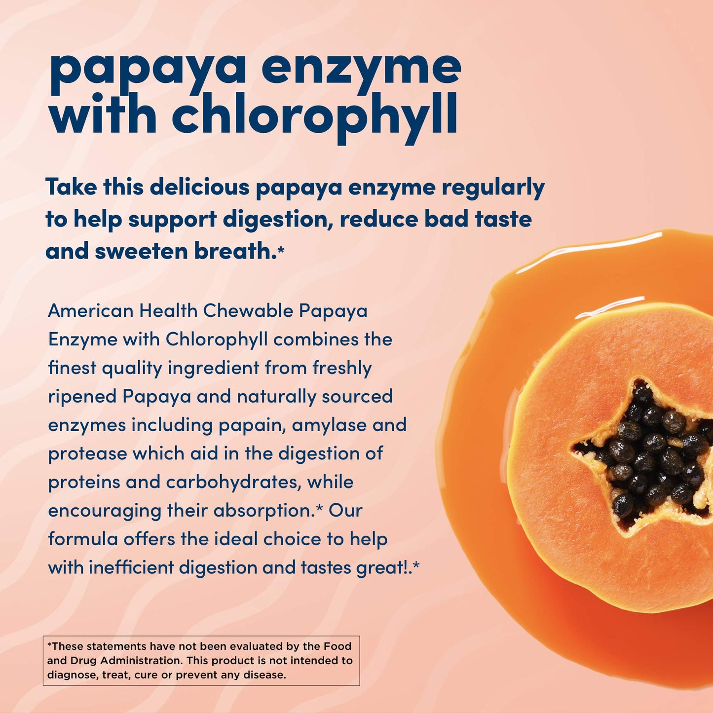 American Health Chewable Papaya Enzyme with Chlorophyll 600 Chwbls