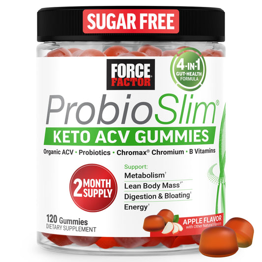 Force Factor ProbioSlim Keto ACV Gummies, Organic Apple Cider Vinegar Gummies with LactoSpore Probiotics & Prebiotics to Support Digestion, Metabolism, & Immune Health