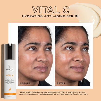 IMAGE Skincare, VITAL C Hydrating Face Serum, with Vitamin C and Hyaluronic Acid, to Brighten, Tone and Smooth Appearance of Wrinkles, 1.7 fl oz