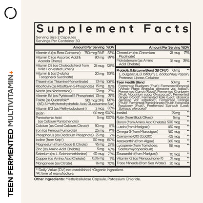Codeage Teen Multivitamin Supplement – Daily Vitamins and Minerals for Teen Boys and Girls – Organic Whole Food Formula