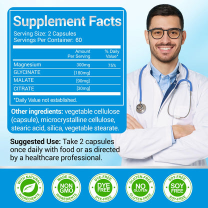 ASSR Triple Magnesium Complex – 300mg Magnesium Supplement with Glycinate, Malate & Citrate – Supports Relaxation, Muscle & Nerve Function – High Absorption, Vegan, Non-GMO, 120 Capsules ASSR buy supplements Au