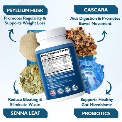 Happee Colon Cleanser & Detox for Weight Loss - 15 Day Colon Cleanse Pills & Gut Support Probiotics Women Men