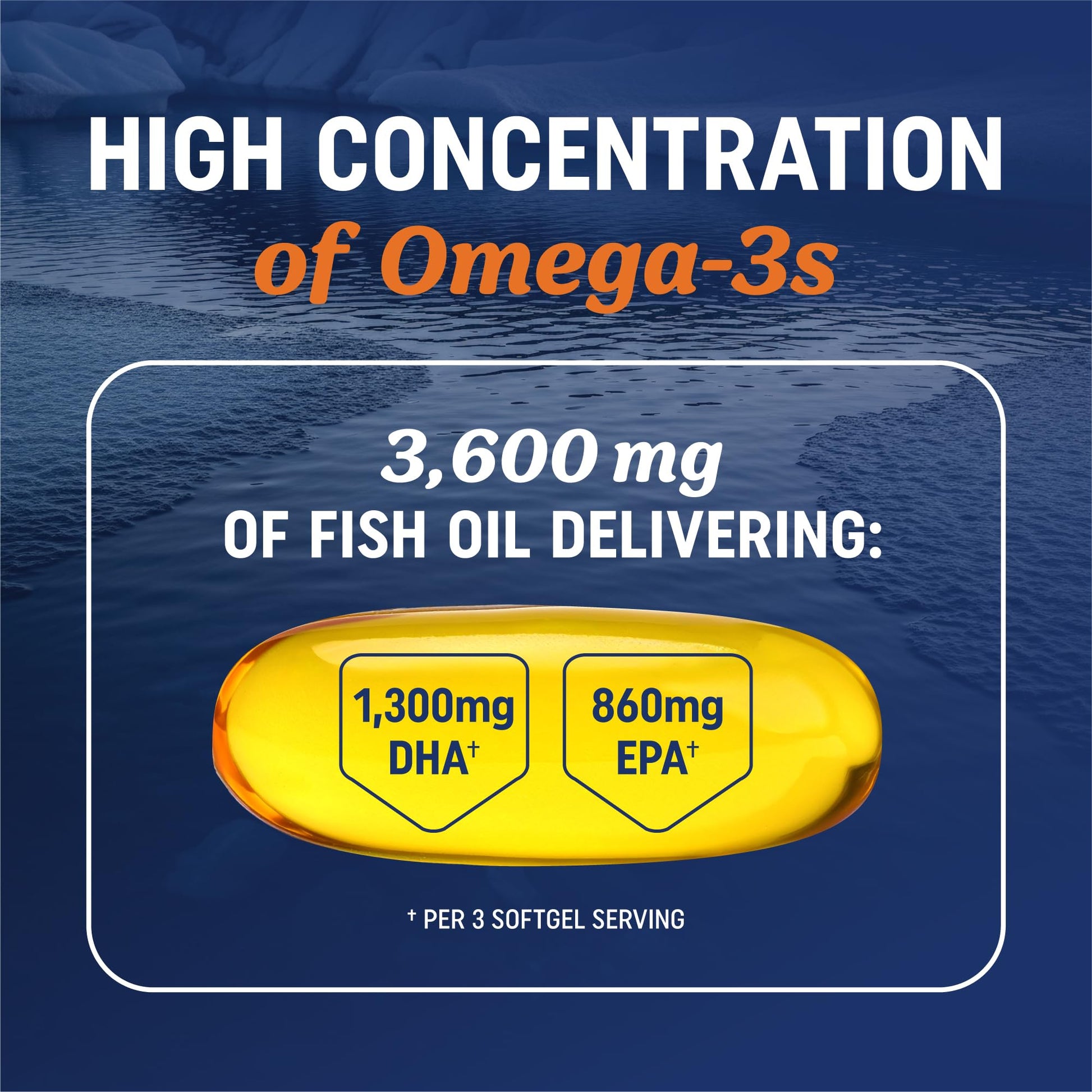 Triple Strength DHA Omega 3 Fish Oil 3600 mg | Over 2100mg Omega-3 Fatty Acids with 860mg of DHA | 1300mg EPA | Best Essential Fatty Acids | Premium Wild Caught & Burpless Fish Oil | 120 ct. MAV NUTRITIONBuy Supplements Australia