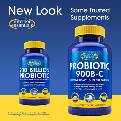 Nutrition Essentials Probiotics for Women and Men - with Lactase Enzyme and Prebiotic Fiber for Digestive Health - 80 Percent + More Potent Supplement