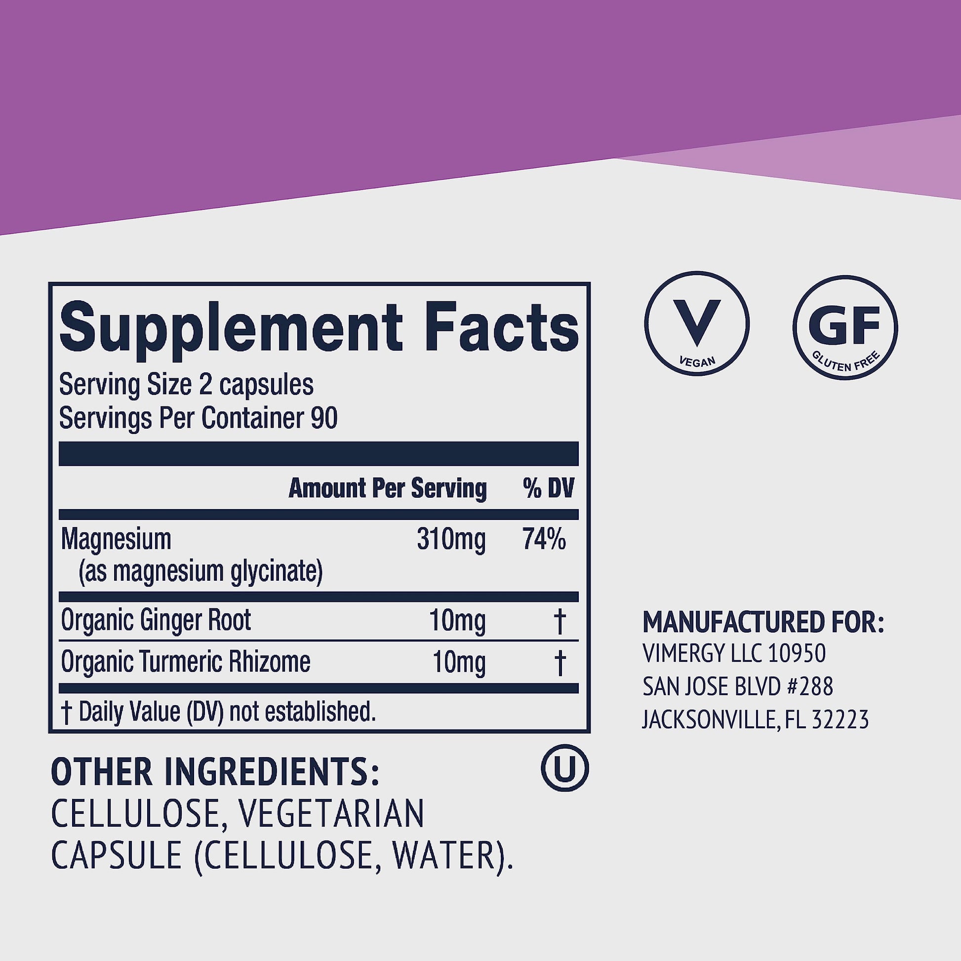 VIMERGY Magnesium Glycinate – Stress Support – Chelated to Avoid Tummy Upset*– Promotes Heart Health & Energy*– Kosher, Vegan Gluten-Free – 180 Caps VimergyBuy Supplements Australia