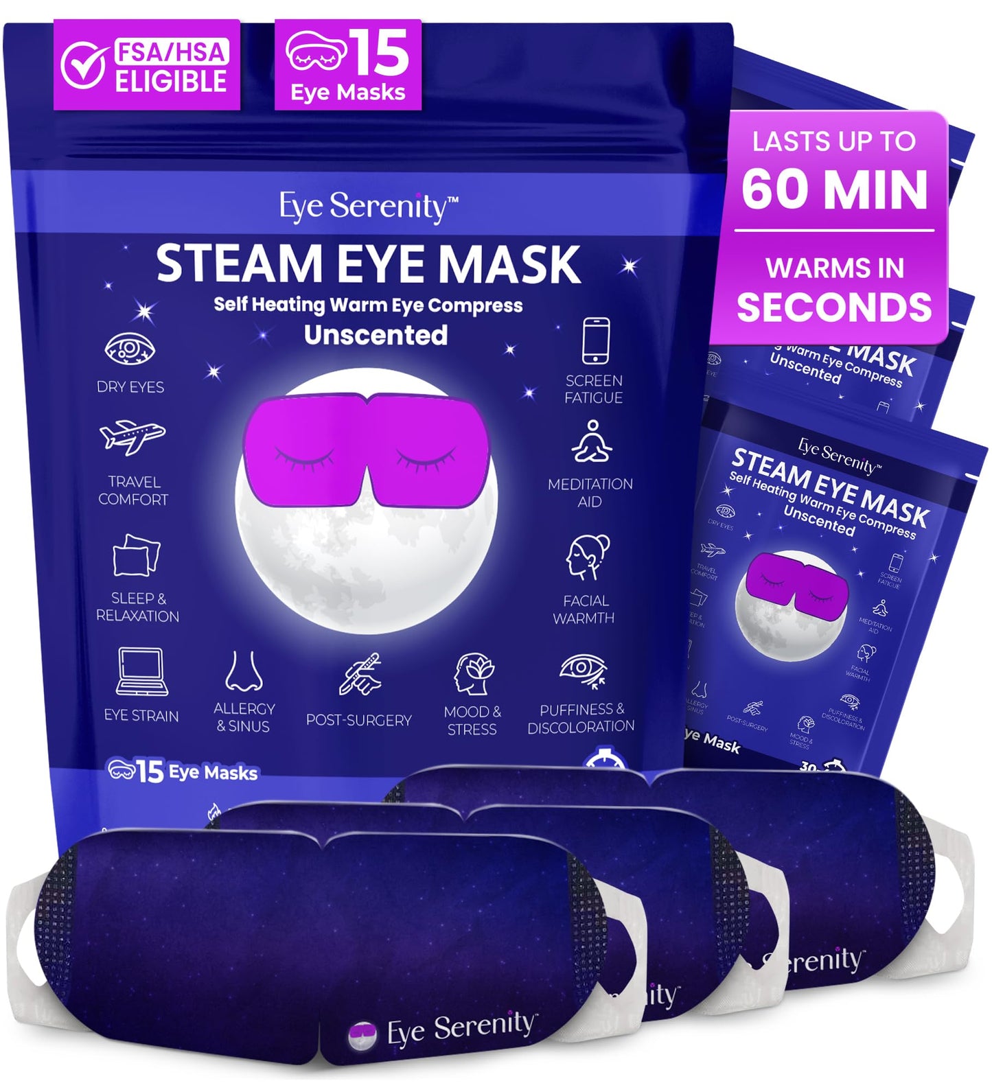 Steam Eye Mask, Self Heating Warm Compress for Dry Eyes I Heated Fast Relief for Stye, Puffy Sensitive Eyes, Moist Heat, Easter Basket Stuffers