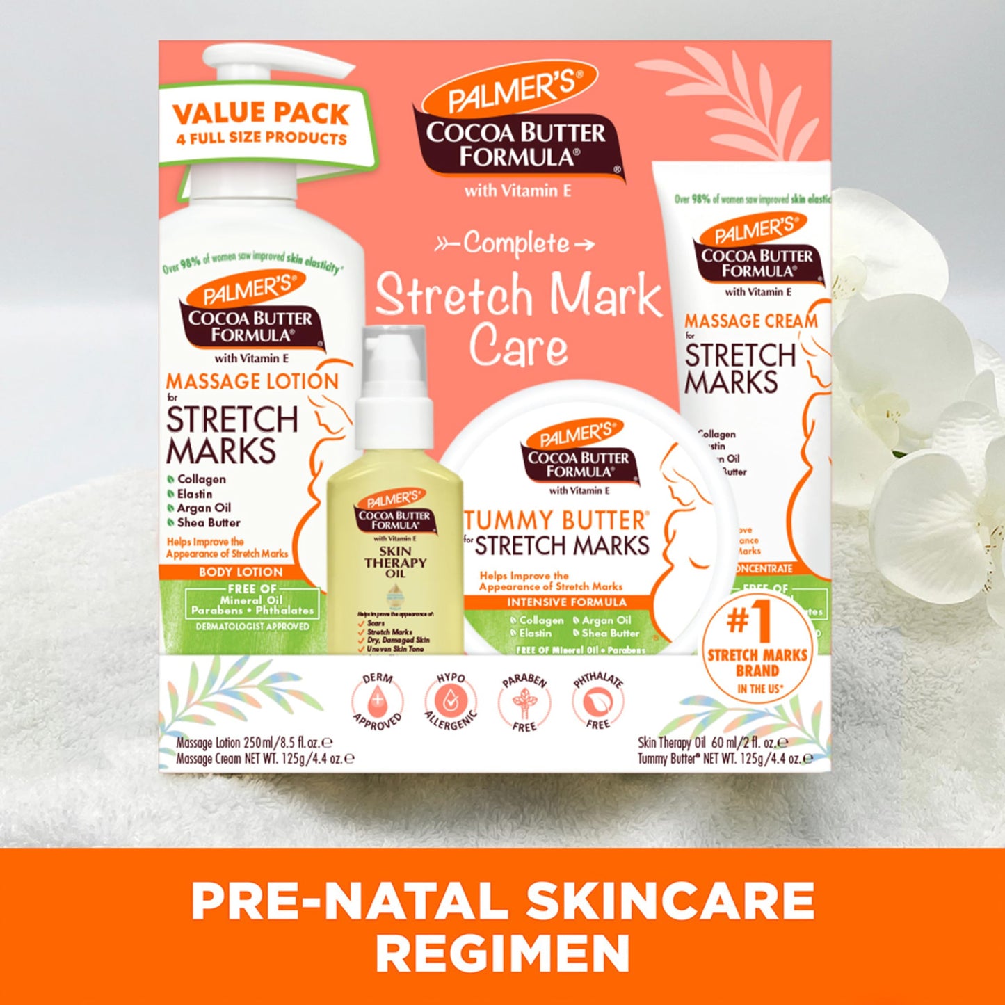 Palmer's Cocoa Butter Formula Pregnancy Skin Care Kit for Stretch Marks and Scars, Dermatologist Approved