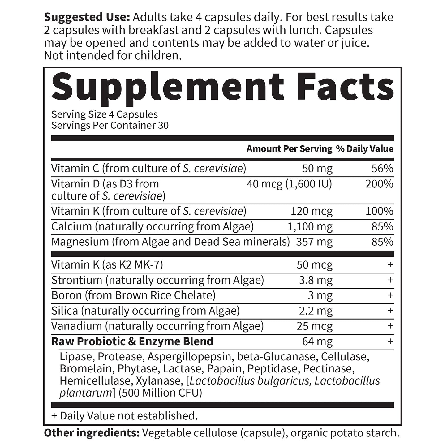 Garden of Life Raw Calcium Supplement for Women and Men - Vitamin Code Made from Whole Foods with Magnesium, K2, Vitamin D3 and Vitamin C plus Probiotics for Digestion, 120 Capsules Garden of Life buy supplements Au