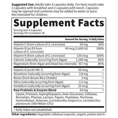Garden of Life Raw Calcium Supplement for Women and Men - Vitamin Code Made from Whole Foods with Magnesium, K2, Vitamin D3 and Vitamin C plus Probiotics for Digestion, 120 Capsules Garden of Life buy supplements Au