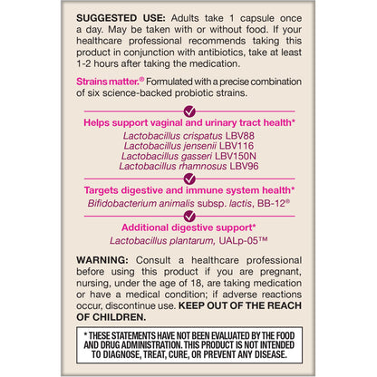 Jarrow Formulas Fem-Dophilus Advanced Vaginal & Digestive Probiotics 10 Billion CFU with 6 Science Backed Strains, for Vaginal, Urinary Tract