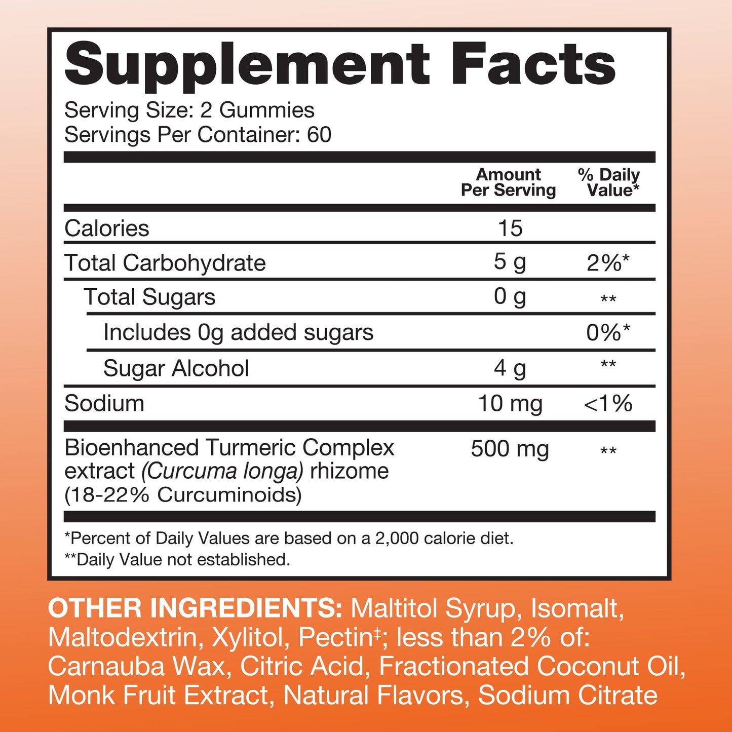 Qunol Zero Sugar Turmeric Gummies, Gummy with 500mg Turmeric Curcumin, Joint Support Supplement, Ultra High Absorption Tumeric Curcumin,