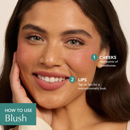 Thrive Causemetics Triple Threat Color Stick: Cream Blush Stick with Vitamin E, Evening Primrose Oil, Waterproof Smudge Proof Face Makeup Formula, Dionne (Brick Red Shimmer)