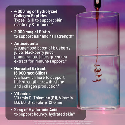 NatureWise Hydrolyzed Liquid Collagen for Women & Men 4000mg - High Absorption, Type 1 & 3 Peptides with Biotin + Vitamin C + Vitamin B Complex & Hyaluronic Acid