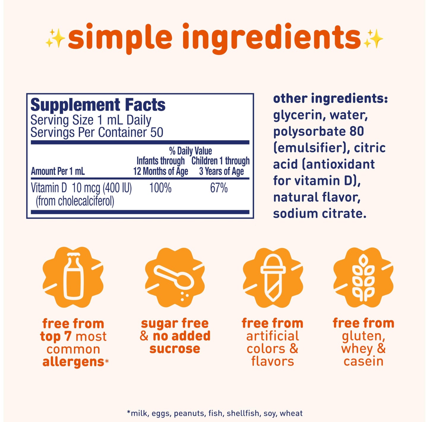 Enfamil Baby Vitamin D-Vi-Sol Liquid Supplement Drops for Infants, Supporting Strong Teeth & Bones in Newborn Babies, Easy-to-Use