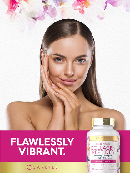 Carlyle Collagen Peptides with Vitamin C | 6000mg | 120 Caplets | Grass Fed Type II & III | Beauty Formula | Non-GMO, Gluten Free Supplement Carlyle buy supplements Au