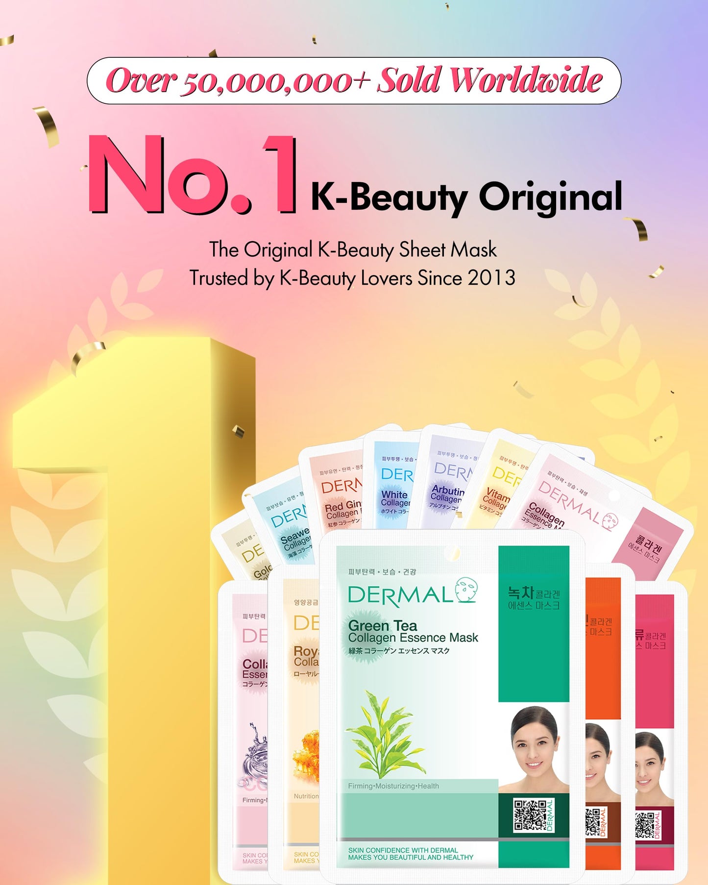 DERMAL 24 Combo Pack Made in Korea Facial Mask – 20+ Years of K-Beauty Experience,