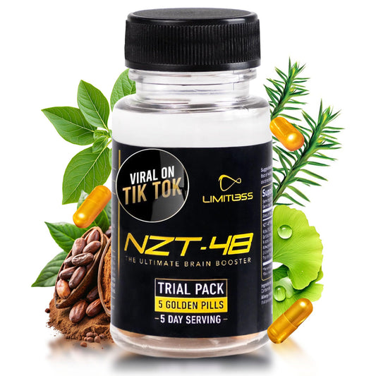 Nootropic Premium Brain Booster - Brain Supplement for Memory + Focus + Natural Energy - Caffeinated, Phosphatidylserine, Vitamins B6 B12-5ct Capsules - Travel Pack NZT-48Buy Supplements Australia