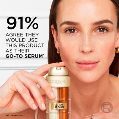 L'Oreal Paris Age Perfect Serum Le Duo, Brightening, Firming and Anti-Aging Serum for Face with Collagen Peptide